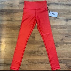 Zyia Red Metallic Leggings